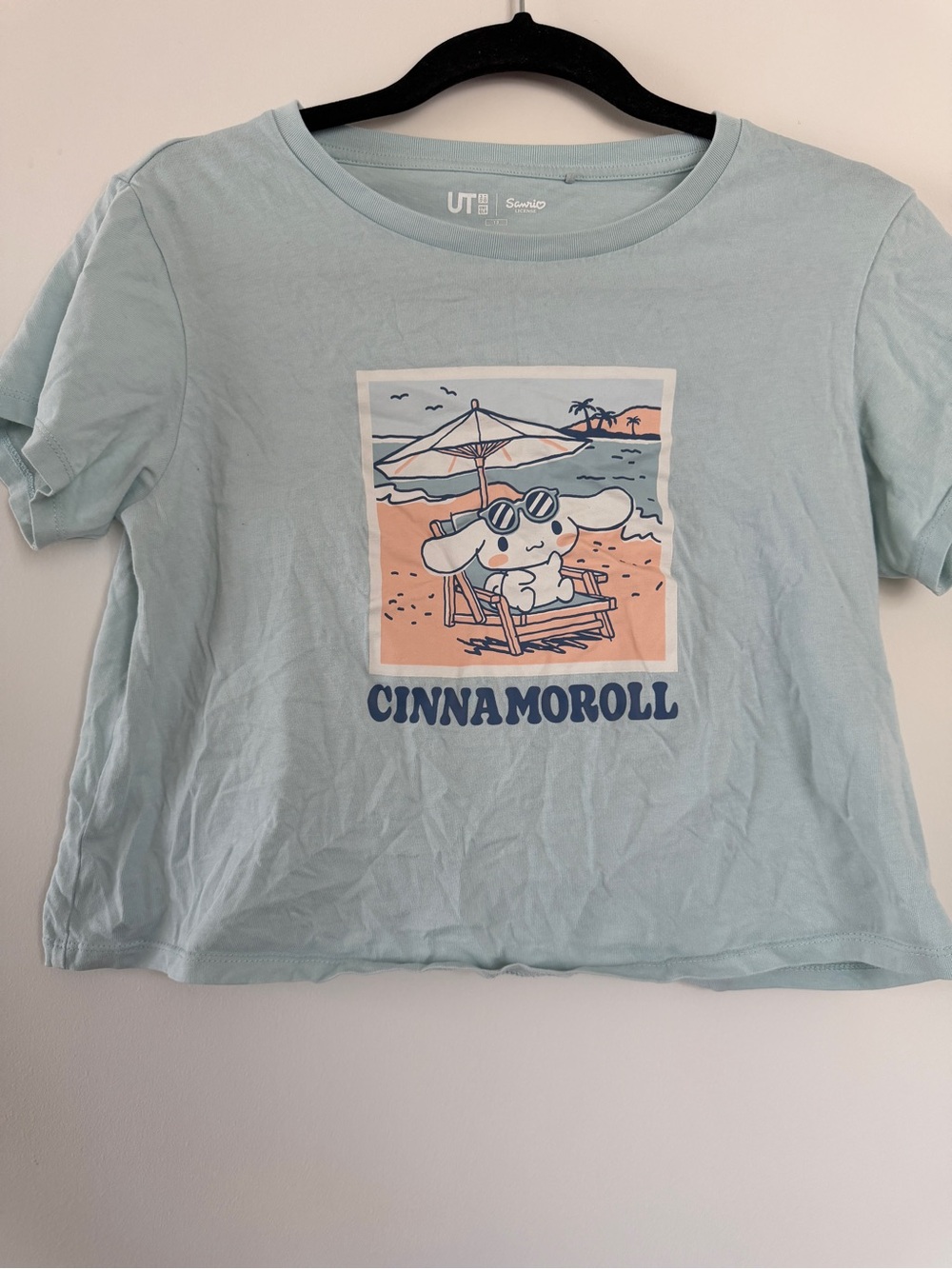 Sanrio Cinnamoroll Light Blue Beach Baby Tee